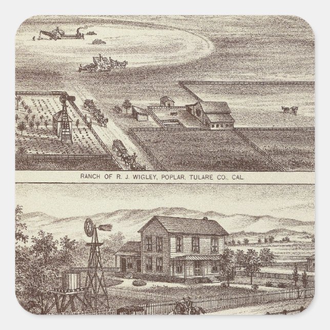 Poplar ranches square sticker (Front)