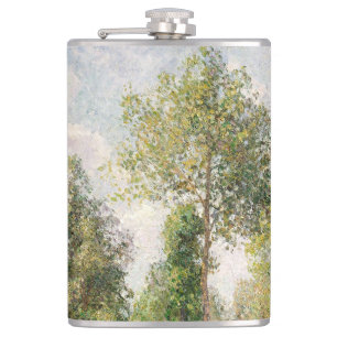 Poplars, Éragny Camille Pissarro Hip Flask