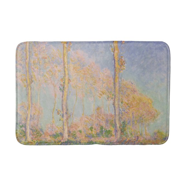 Poplars, impressionist landscape, Claude Monet Bath Mat (Front)