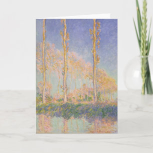 Poplars, impressionist landscape, Claude Monet Card