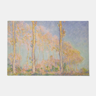 Poplars, impressionist landscape, Claude Monet Doormat