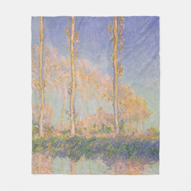 Poplars, impressionist landscape, Claude Monet Fleece Blanket (Front)