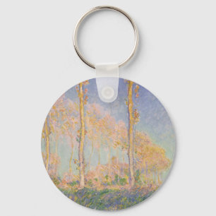 Poplars, impressionist landscape, Claude Monet Key Ring