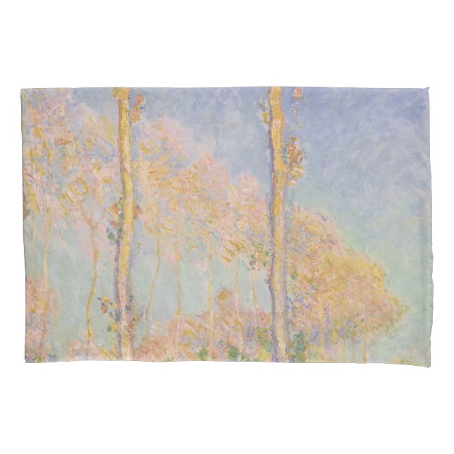 Poplars, impressionist landscape, Claude Monet Pillowcase (Front)