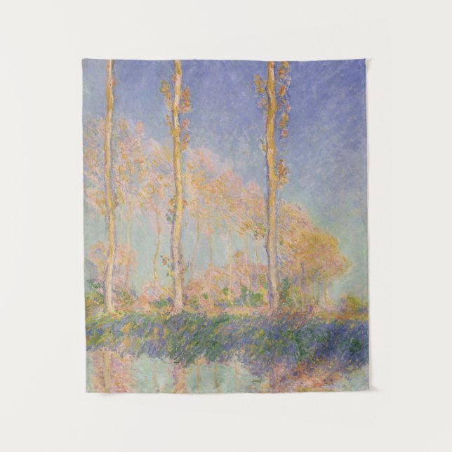 Poplars, impressionist landscape, Claude Monet Tapestry (Front)