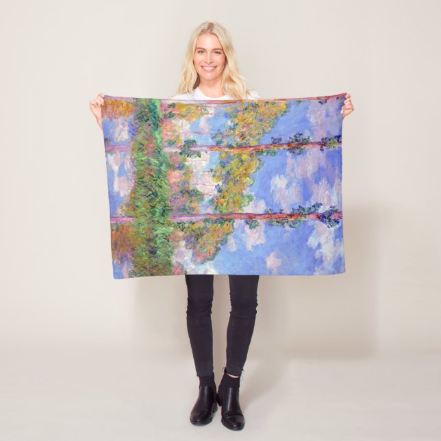 Poplars in the Sun, Monet Fleece Blanket (In Situ)
