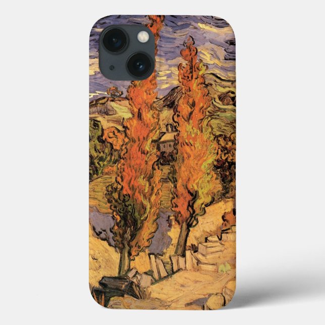 Poplars on Road Through Hills by Vincent van Gogh Case-Mate iPhone Case (Back)