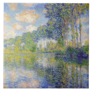 Poplars on the River Epte (by Claude Monet) Ceramic Tile