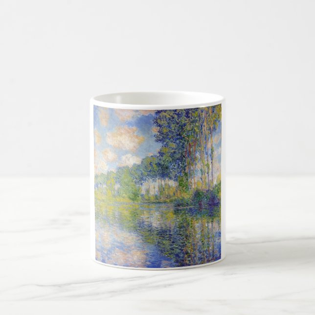 Poplars on the River Epte (by Claude Monet) Coffee Mug (Center)