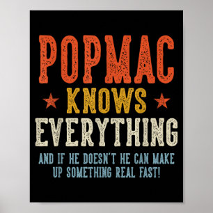 Popmac knows everything father's day retro vintage poster