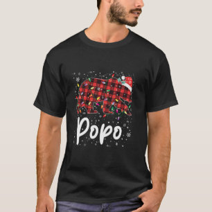 Popo Bear Red Plaid Christmas Pajama Merry Xmas Fa T-Shirt