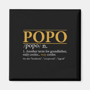 Popo Definition Fathers Day Gift Grandpa Gift Magnet