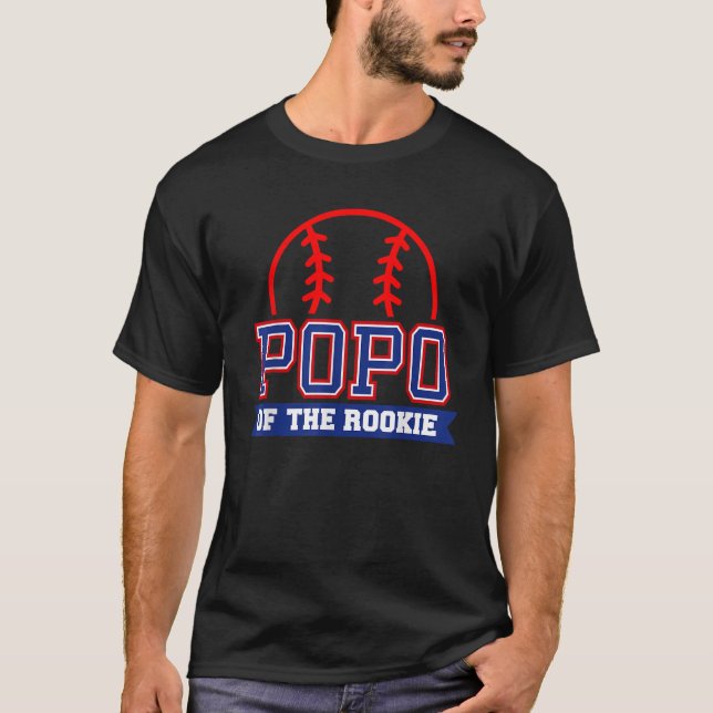 Popo of Rookie 1st Birthday Baseball Theme Matchin T-Shirt (Front)