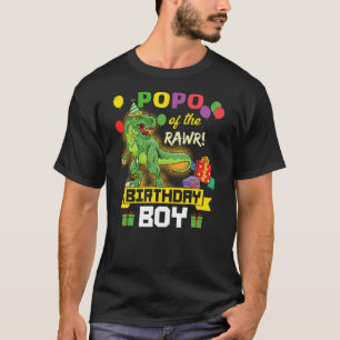 Popo of the Birthday Boy Dinosaur Celebration Grap T-Shirt