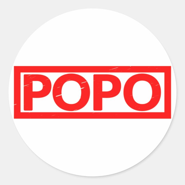 Popo Stamp Classic Round Sticker (Front)