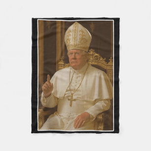 Popo Trump Vatican Church Pope Trump Funny Christi Fleece Blanket