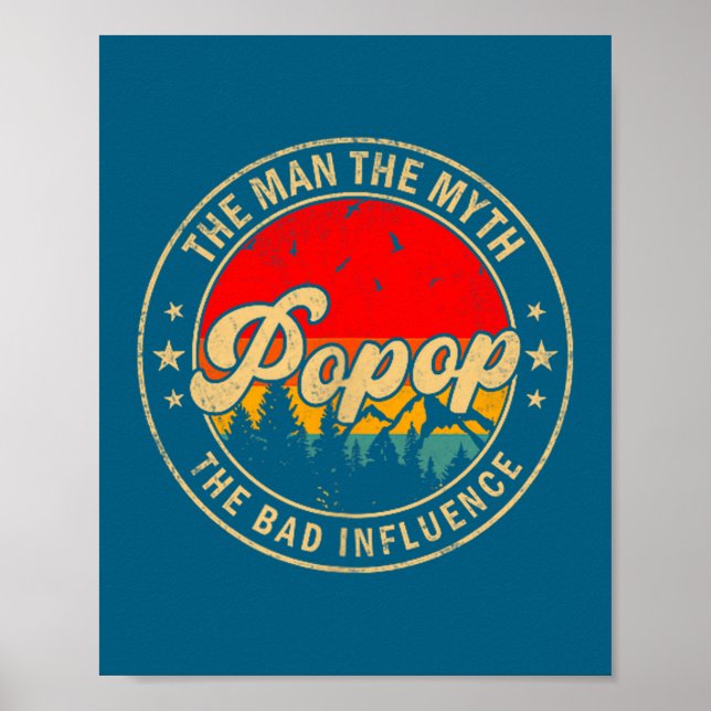 Popop Man Myth Bad Influence Illustration Poster (Front)