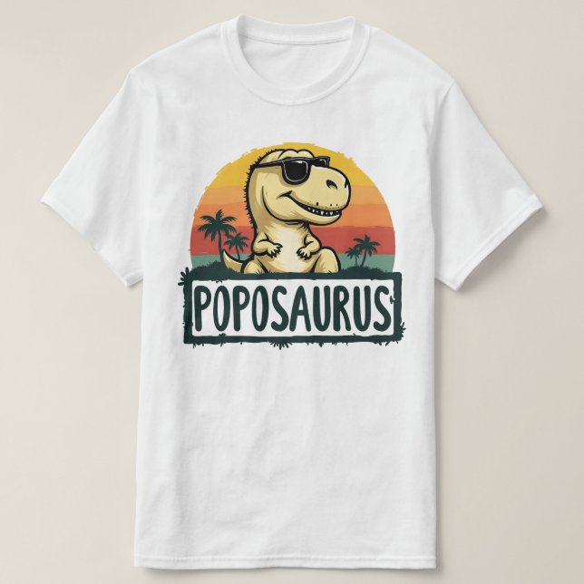 Poposaurus Dinosaur Grandpa Saurus Father's Day T-Shirt (Design Front)