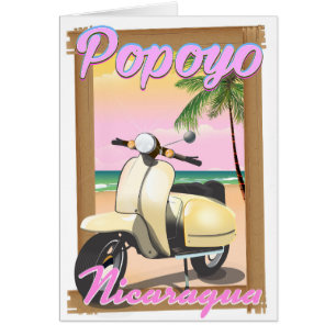 Popoyo Nicaragua beach travel poster