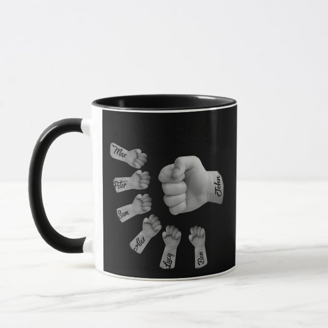 PopPa And kids Hand to Hands  Mug (Left)