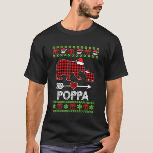 Poppa Bear Santa Red Plaid Family Pyjamas For Chri T-Shirt