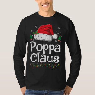 Poppa Claus Christmas Pajama Family Matching Xmas T-Shirt