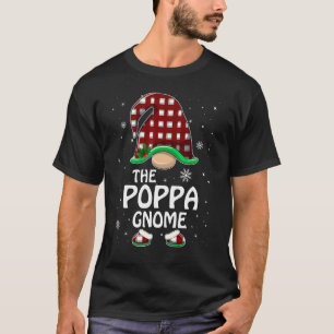 Poppa Gnome Buffalo Red Plaid Matching Family Chri T-Shirt
