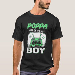 Poppa Of The Level Up Birthday Boy Video Game Deco T-Shirt