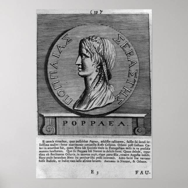 Poppaea Sabina, engraving after a Roman Poster (Front)