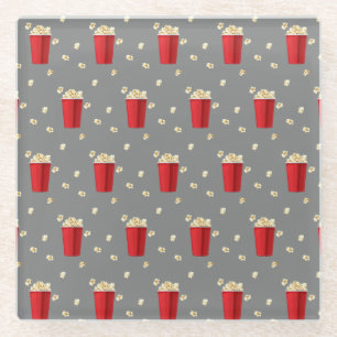 Popped Corn Cinema Food Glass Coaster