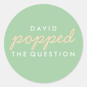 Popped the Question Popcorn Welcome Bag Sticker
