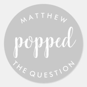 Popped the Question Sticker Silver