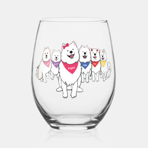 Poppet and the gang stemless wine glass