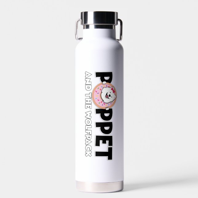 Poppet and the Wolfpack Water Bottle (Front)