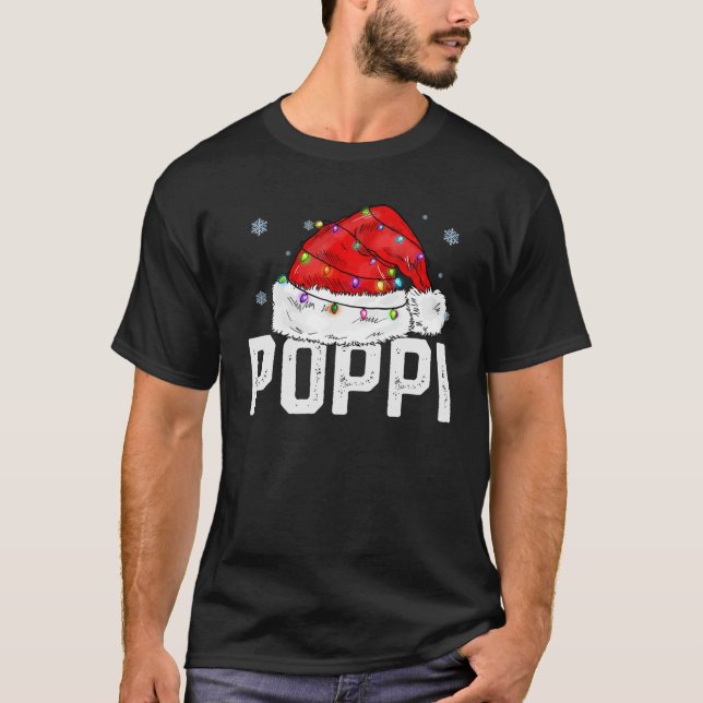Poppi Claus Funny Xmas Family Matching Grandpa Chr T-Shirt (Front)