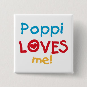 Poppi Loves Me T-shirts and Gifts 15 Cm Square Badge