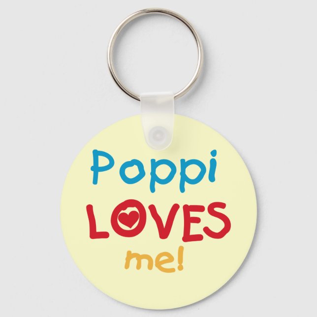 Poppi Loves Me T-shirts and Gifts Key Ring (Front)