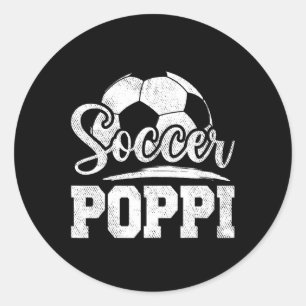 Poppi Soccer Player Game Day Father's Day  Classic Round Sticker