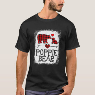 Poppie Bear Christmas Pajama Red Plaid Buffalo Fam T-Shirt