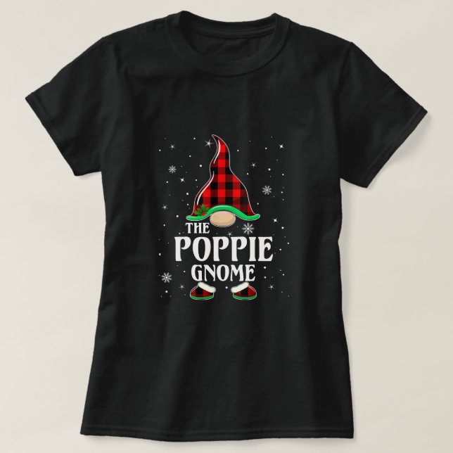 Poppie Gnome Buffalo Plaid Matching Family Christm T-Shirt (Design Front)