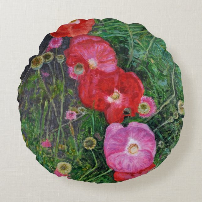 Poppies 2009 round cushion (Front)