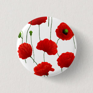Poppies 3 Cm Round Badge