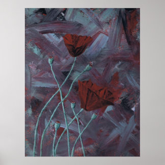 Poppies Abstract  Poster