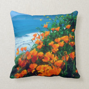 Poppies along the Pacific Coast near Big Sur Cushion