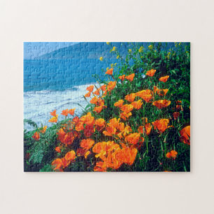 Poppies along the Pacific Coast near Big Sur Jigsaw Puzzle