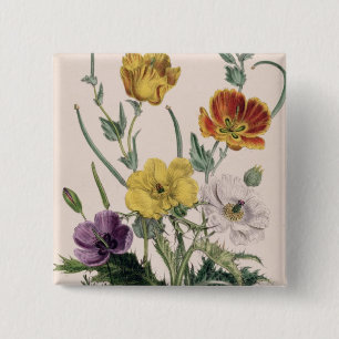 Poppies and Anemones 15 Cm Square Badge
