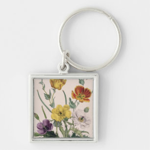 Poppies and Anemones Key Ring