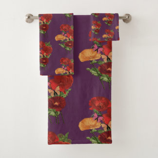 Poppies And Butterflies  Bath Towel Set