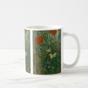 Poppies and Butterflies by Vincent Van Gogh Coffee Mug