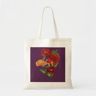 Poppies And Butterflies  Tote Bag